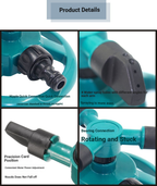 Automatic rotating sprinkler heads for garden lawns