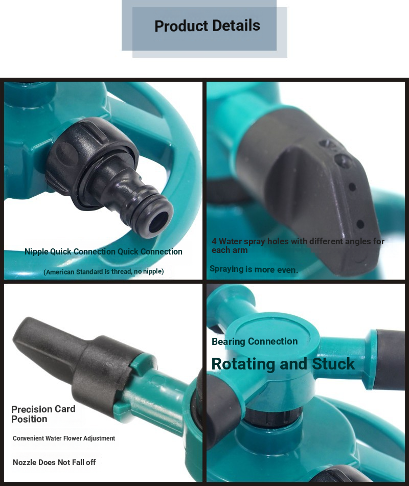 Automatic rotating sprinkler heads for garden lawns