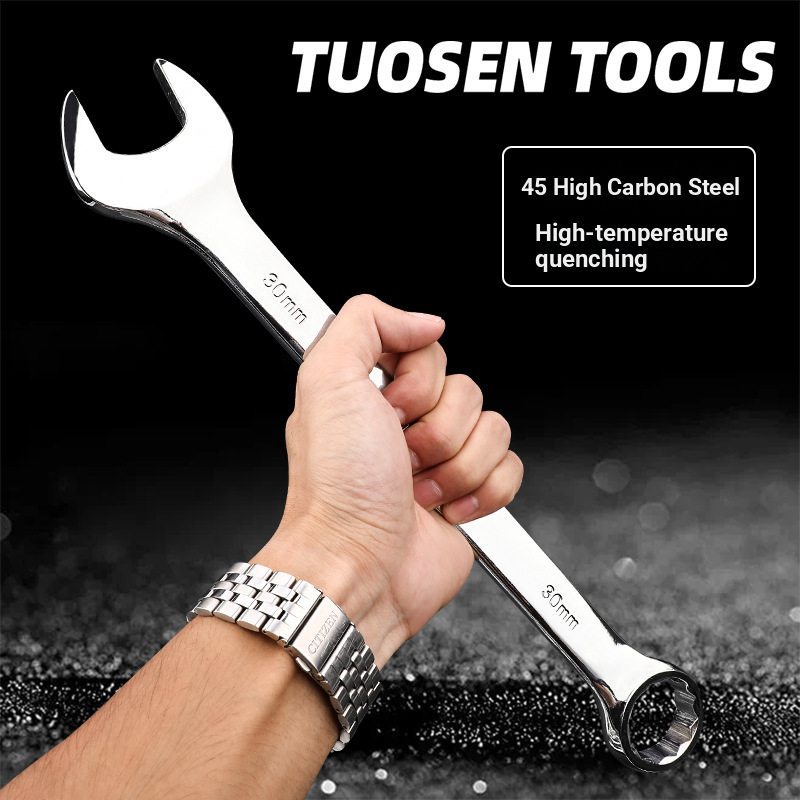 Dual-purpose wrench, double-ended manual, large-size open wrench