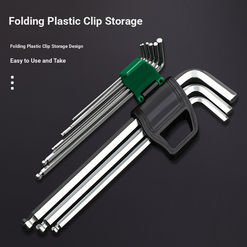 L-shaped ball head hex screw wrench set