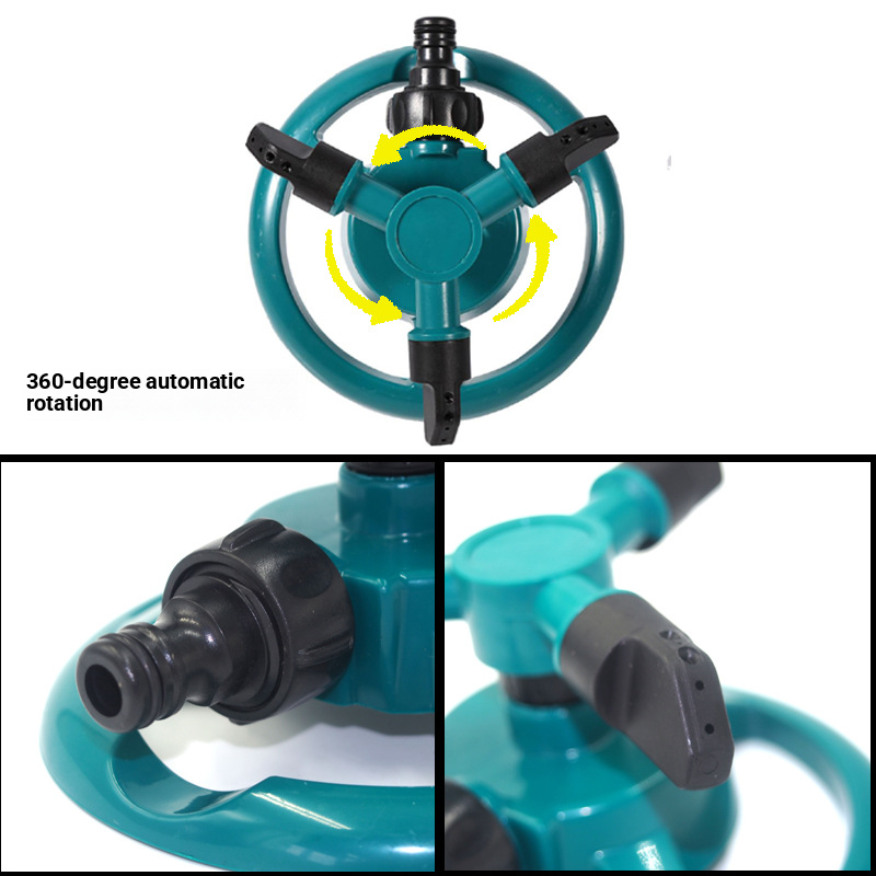 Automatic rotating sprinkler heads for garden lawns