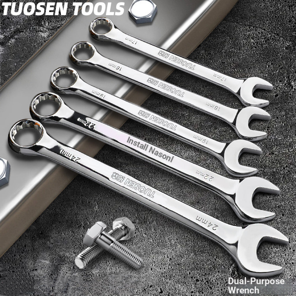 Dual-purpose wrench, double-ended manual, large-size open wrench