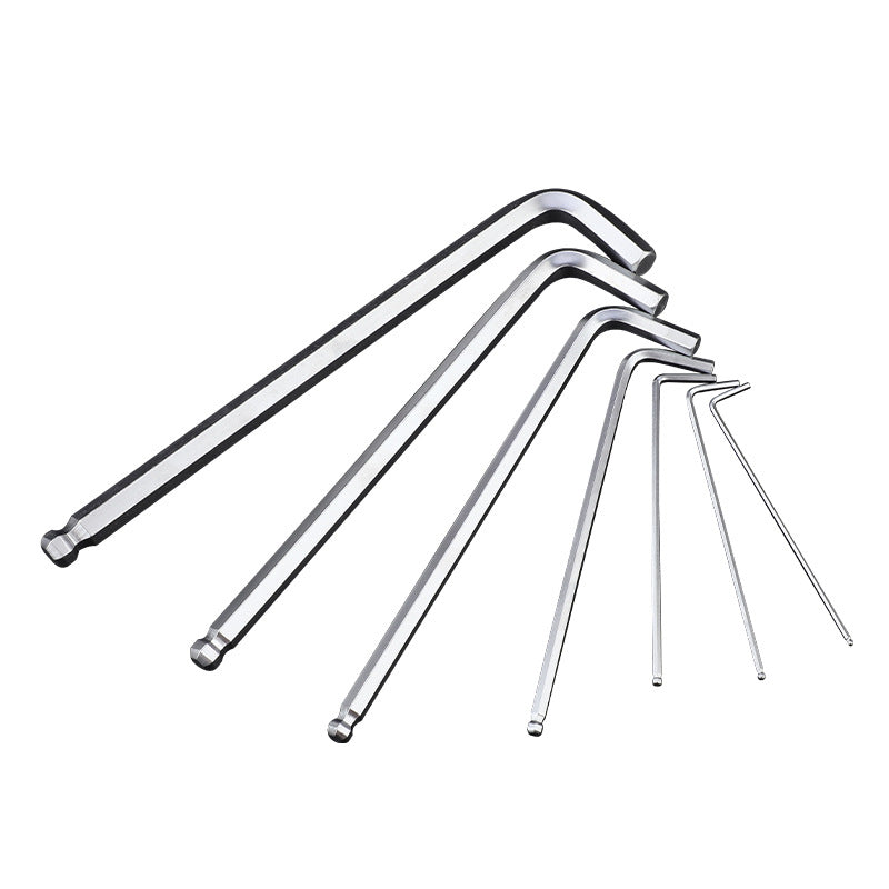 L-shaped ball-end hex wrench combination extended set