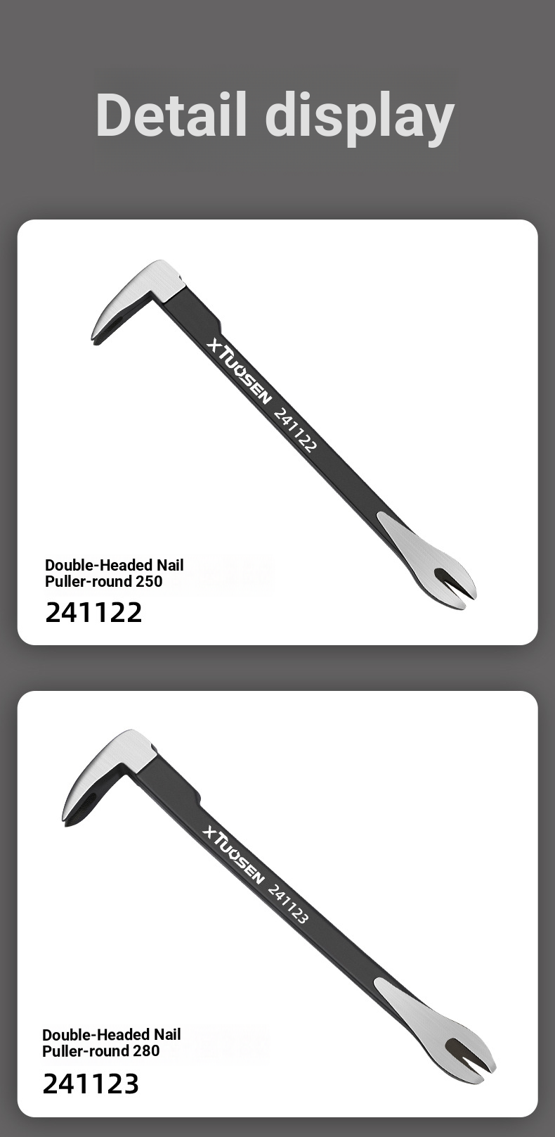 Carpentry demolition tools, wall removal, cement nails, nail pullers