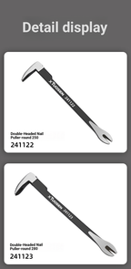 Carpentry demolition tools, wall removal, cement nails, nail pullers