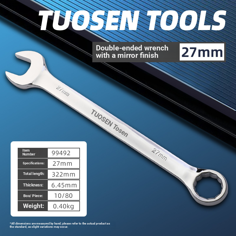 Dual-purpose wrench, double-ended manual, large-size open wrench