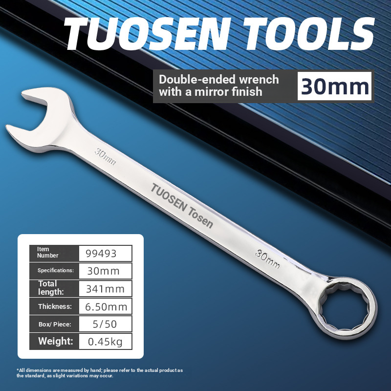 Dual-purpose wrench, double-ended manual, large-size open wrench