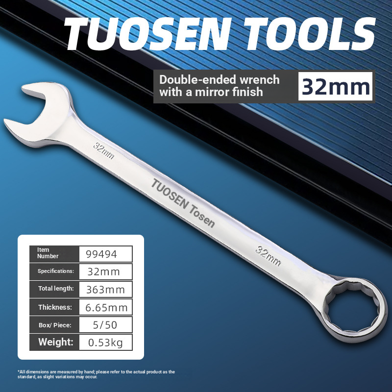Dual-purpose wrench, double-ended manual, large-size open wrench
