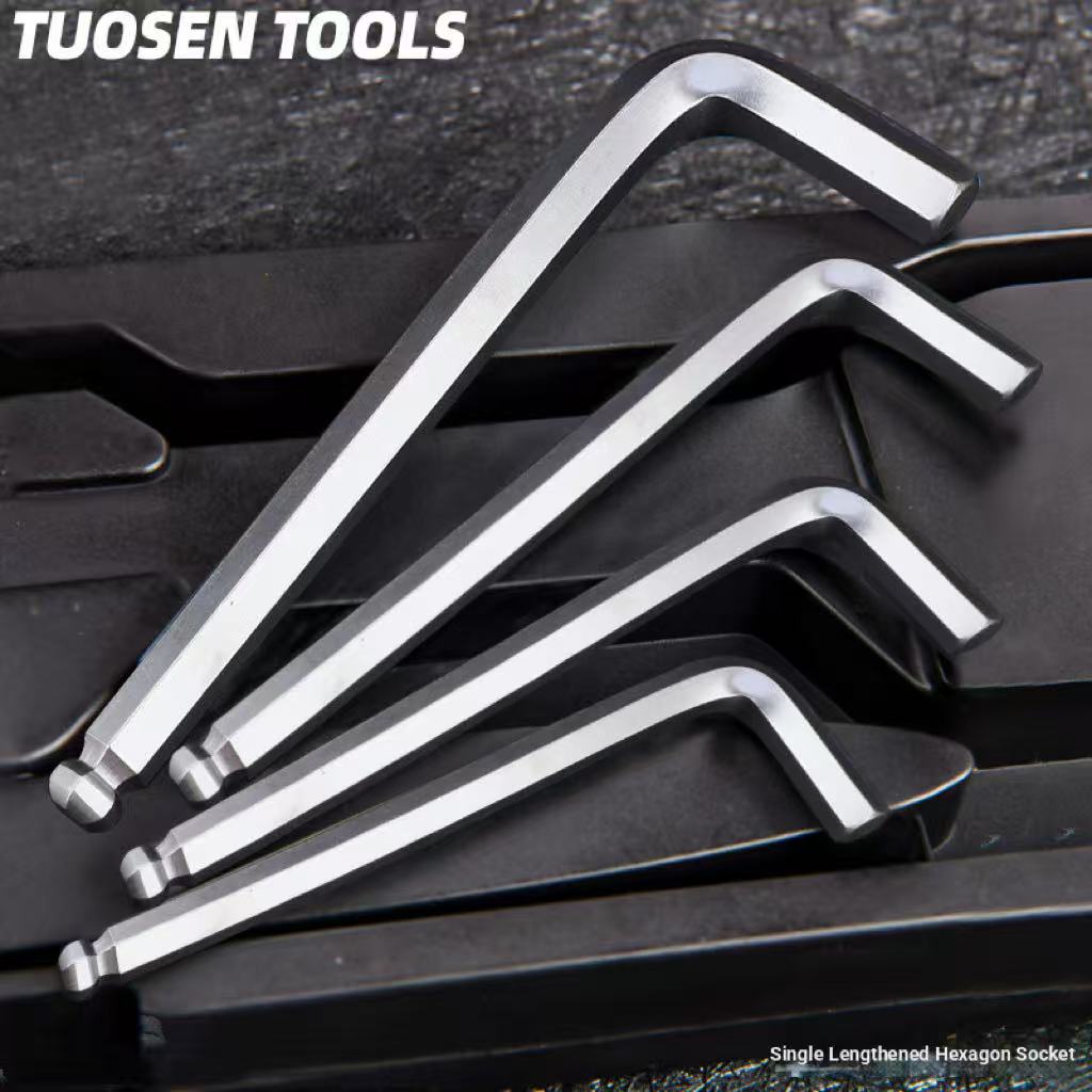L-shaped ball-end hex wrench combination extended set
